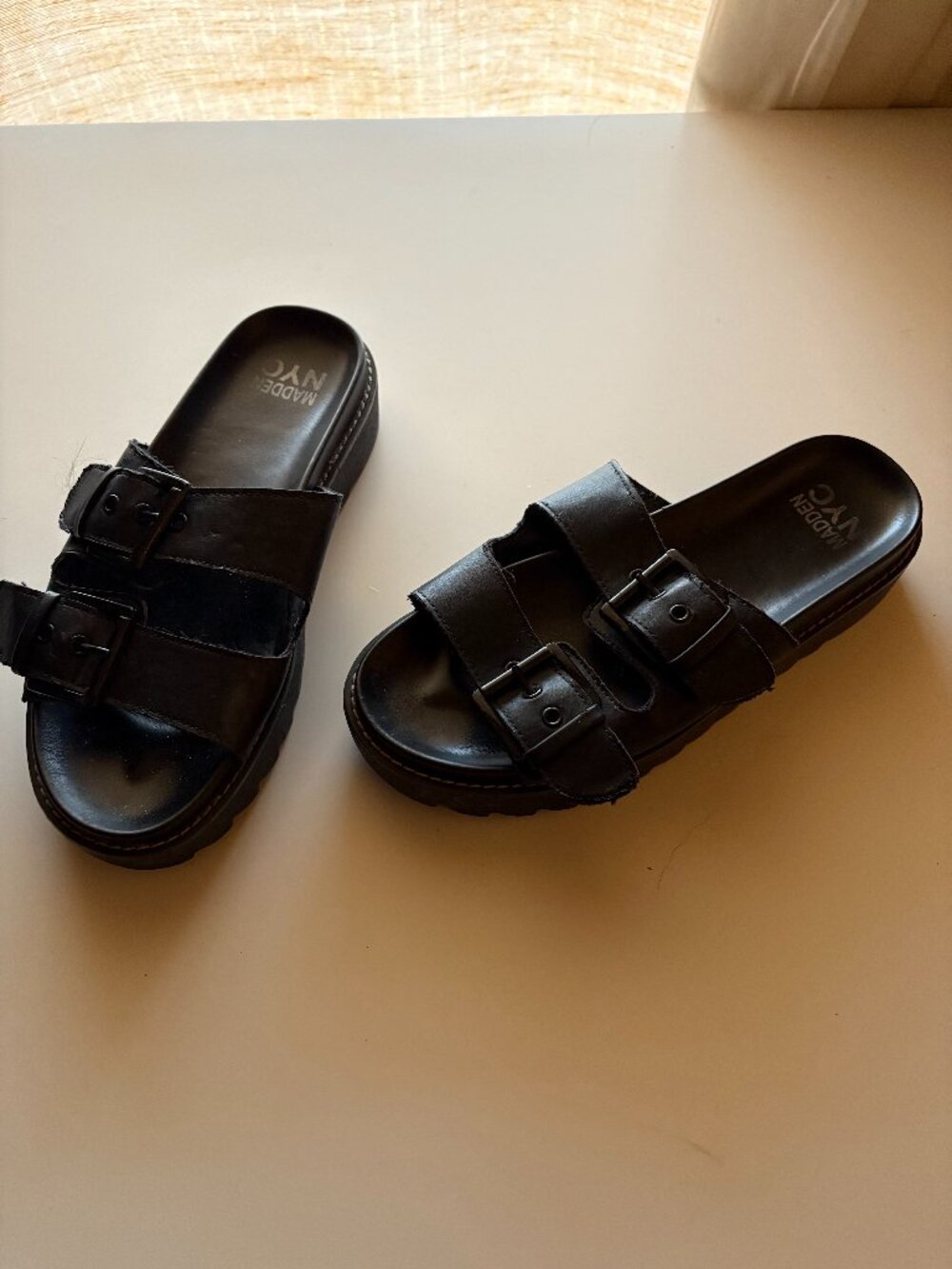 Madden NYA Black Platform Wedges